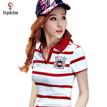 Load image into Gallery viewer, New Women Polo Shirt Femme Stripe Breathable Classic