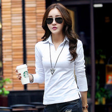 Load image into Gallery viewer, Spring Autumn Polo Shirt Women 2019 Long Sleeve