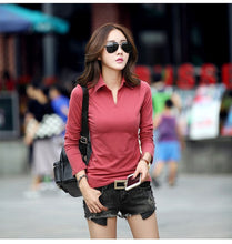 Load image into Gallery viewer, Spring Autumn Polo Shirt Women 2019 Long Sleeve