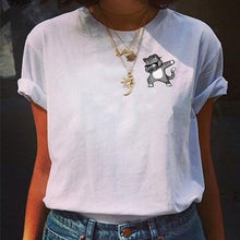 Load image into Gallery viewer, 2019 white trend element pattern print women's polo