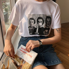 Load image into Gallery viewer, 2019 white trend element pattern print women's polo