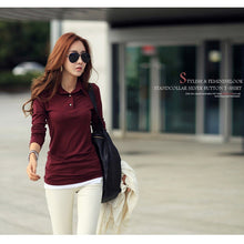 Load image into Gallery viewer, Spring Autumn Casual Polos Women New Long Sleeve Slim