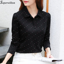 Load image into Gallery viewer, 100% Cotton Polo Shirt Women Long Sleeve Shirt Office