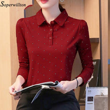 Load image into Gallery viewer, 100% Cotton Polo Shirt Women Long Sleeve Shirt Office