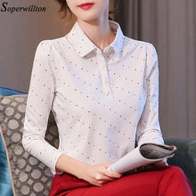 Load image into Gallery viewer, 100% Cotton Polo Shirt Women Long Sleeve Shirt Office